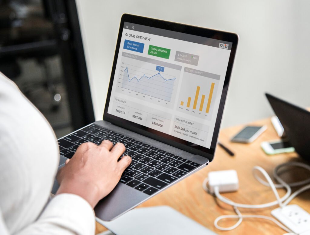 Google Ads 1 businesswoman working laptop